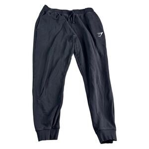 Gymshark Jogger Sweatpants Mens Large Black Logo Drawstring Athletic Pants